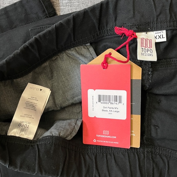 Topo Designs Dirt Pants Outdoor Hiking - Men's Size XXL - Black - Picture 6 of 10